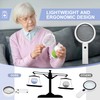 22X 10X Magnifying Glass with Light and Stand, 3.35INCH Large