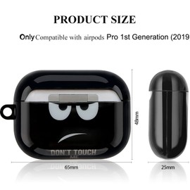 ZPYOU Compatible with AirPods Pro 1st Generation Case Don't Touch Me for Airpods Pro 2019 Cover with Keychain Soft Cute Shell Charging Cases -Big Eyes