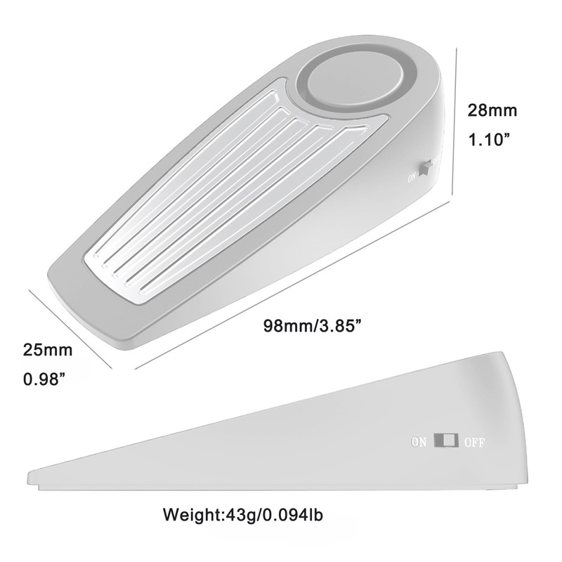 Lancoon 3 Pack Door Stop Alarm 130dB for Home Security