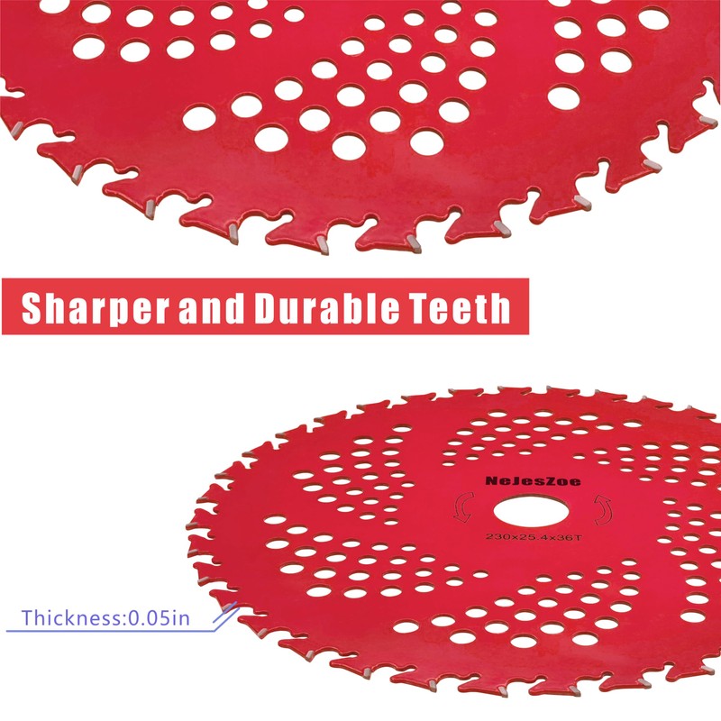 NeJesZoe 9" x 36 Teeth Carbide Tipped Brush Cutter Blades