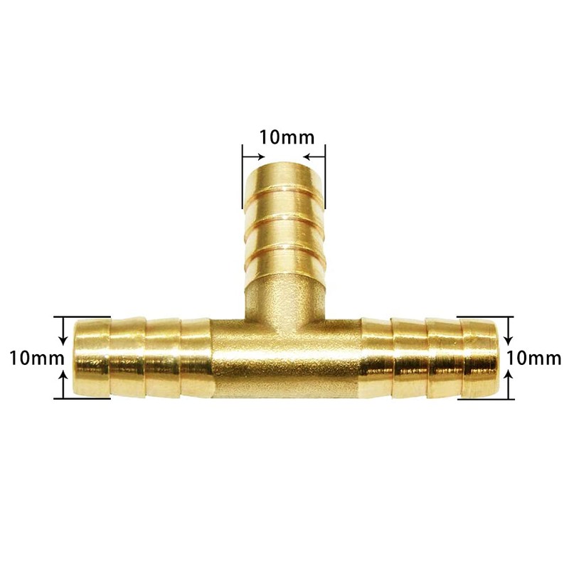 Joywayus 3/8" Hose Barb Tee 3 Way Union Fitting Intersection/Split