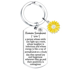MADHAHEFU Thank You Gifts For Coworkers Appreciation Keyring Appreciation Gifts For Teacher Friends Doctor Nurse Inspirational Quotes Gift Human Sunshine Gifts
