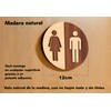 Becral - Bathroom Sign Unisex Natural Wood - 12 cm