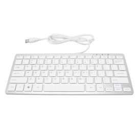 USB Wired Keyboard 78 Keys Ultra Thin Mini Portable Anti Slip Mute Keyboard for Laptops Desktops Silver