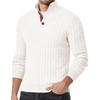 JMIERR Mens Cable Knit Pullover Sweater Heavyweight Loose fit Casual