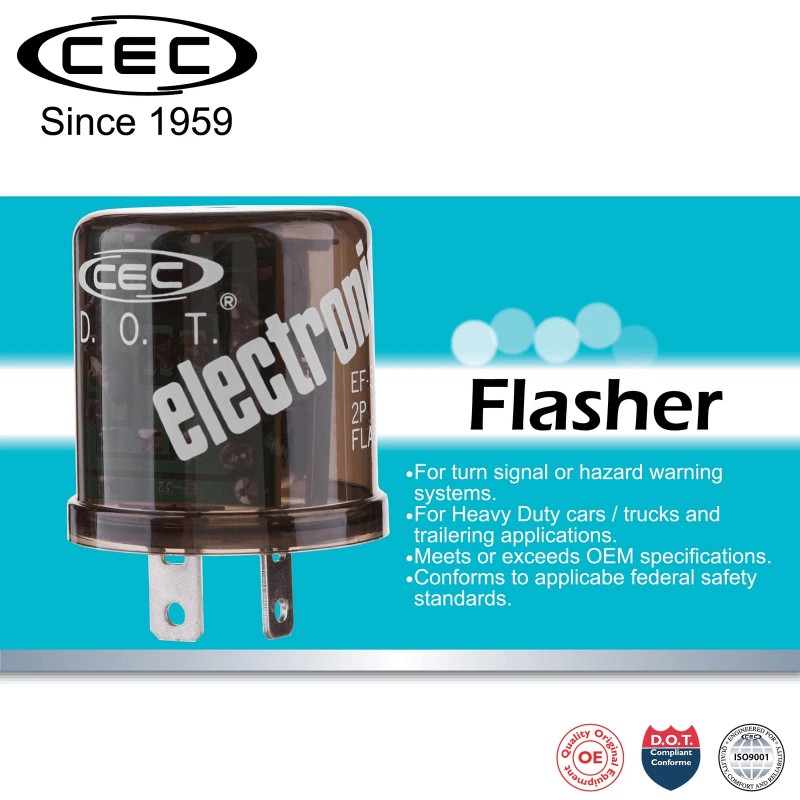 Cec Industries Ef32 12V Heady Duty 2-Pin Electronic Flasher Relay