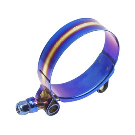 Kyostar 2" T-Bolt Hose Clamp Adjustable Stainless Steel Titanium Blue Clamp Diameter Ranger for 2 inch (53mm - 61mm)