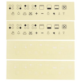 EMSea Pack of 4 Stove Stickers Oven Stickers Labels Markings Stickers Replacement Black and White Labels Button Stickers