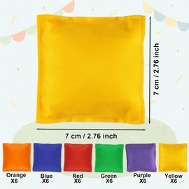 ailixinda 36 Pack Bean Bags for Tossing,Mini Colorful Cornhole Bean Bags,Nylon Bean Bag Hand Toss Games for Kids,Tossing Beanbags Toy with Carry Bag,Outdoor Yard Family Games Carnival Toy,2.7” x 2.7”