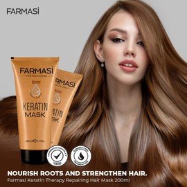 FARMASi Professional Keratin Therapy Repairing Hair Mask, Dry Damaged Color Treated Hair Restore, All Hair Types 6.7 fl. oz, 200 ml