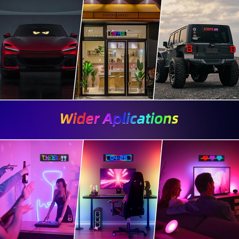 15inx4in Devil Eyes Light for Cars, Programmable LED Eyes, Flexible