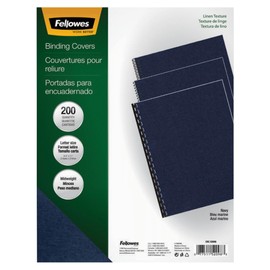 Fellowes® Linen Classic Presentation Covers, 8 1/2" 11", Navy, Pack of 200