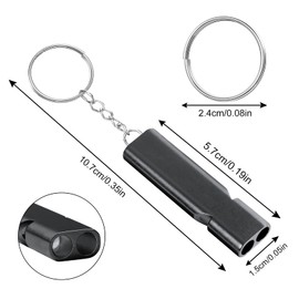 flintronic Pack of 5 Whistle, Emergency Whistle, Metal Whistle, Safety Whistle, Signal Whistle with Keyring for Camping, Survival, Emergency Survival, Training, Competition - Gold/Silver/Black