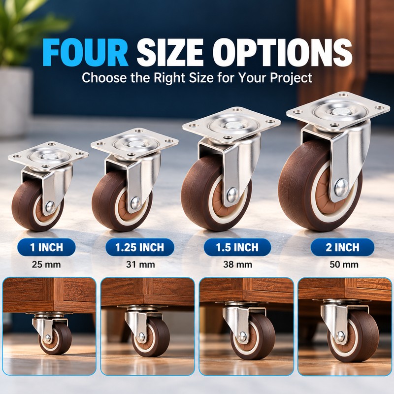 4-Pack Furniture Caster Wheels for Small Tables & Cabinets –