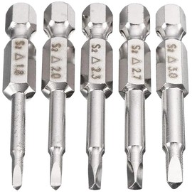 Wolfride 5Pcs Magnetic Triangle Screwdriver Bits1.8/2/2.3/2.7/3mm, 1/4" Hex Shank Triangle Head Screwdriver Bit Set S2 Steel Screwdriver Bits Triangle Drill Bit 50mm