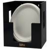 Bilifre Black Bamboo 8/9/10-Inch Paper Plate Holder, No-Drill Wall-Mounted, Countertop