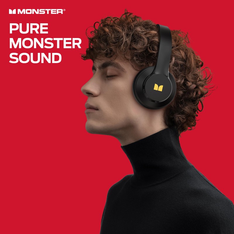 Monster Mission 100 Bluetooth Headphones, On Ear Headphones with Immersive