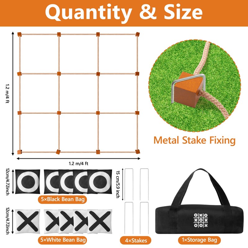 MALLMALL6 Giant Tic Tac Toe Game Summer Outdoor, 4Ft X