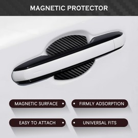 Auprite Magnetic Car Door Handle Protector, Universal Car Door Handle Bowl Paint Scratch Guard Protector Cover,Pack of 4