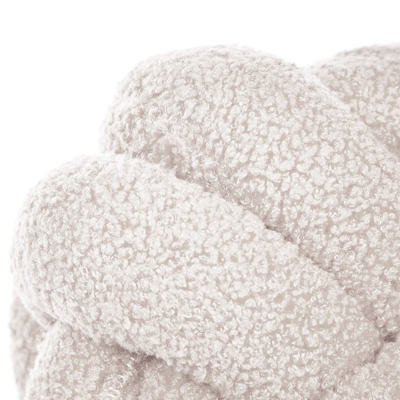 Beliani Set of 2 Modern Boucle Decorative Knot Cushion White