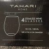 Tahari Home 4 Stemless Wine Glasses 18.5 oz Ergonomic Durable
