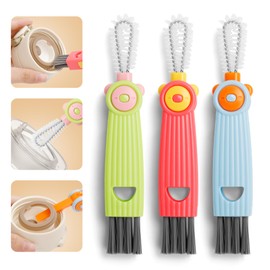 3 in 1 Cup Lid Gap Cleaning Brush Set, Multifunctional Bottle Cleaning Brush, Portable Water Bottle Cleaner Brush, Home Kitchen Cleaning Tools for Thorough Cleaning of Bottles, Cups, and Tight Spaces