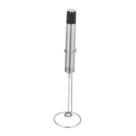 cilio Montalatte ESPERTO | Acciaio inossidabile | con supporto in acciaio inox | Montalatte elettrico da mescolare | Schiuma di latte, cacao, milkshake | Funzionamento a batteria | bevande calde e