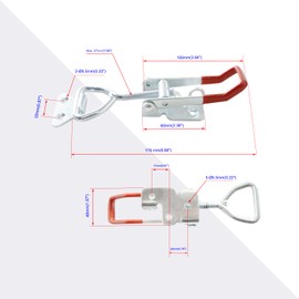 Ohamtes 2PCS Carbon Steel Style 4003, 300KG 660 lbs Toggle Clamp, Adjustable, Heavy Duty, Red