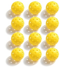 Pickleball, Geekman Premium 40 Holes Pickleball Balls for Outdoor Sport, USAPA Standard for Pickleball Sport, True Flight, Highly Durable and Consistent Bounce, Outdoor Pickleball Set of 12 Pack