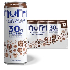 Nurri - 30g Protein Ultra Filtered Milk Shake – Chocolate - Lactose Free, Low Sugar, 150 Calories, 10 Vitamins and Minerals - 11 fl oz, 12 Cans