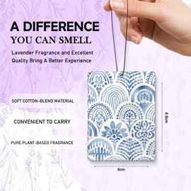 Dilemat Chinoiserie Blue Floral Air Freshener for Car, Retro Floral North Town Air Freshener Hanging 3 Pcs for Cars Closet Drawer Books Bathroom, Blue Girly Car Mirror Decor Accessories for Women