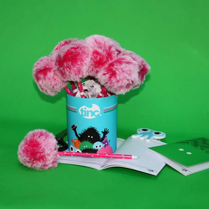 Tinc Cute Fluffy Pom Pom Pen Party Bag School Supplies