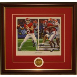 Daniel Moore Alabama "Crimson Connection" framed print & coin by Moore - Bryce Young Heisman
