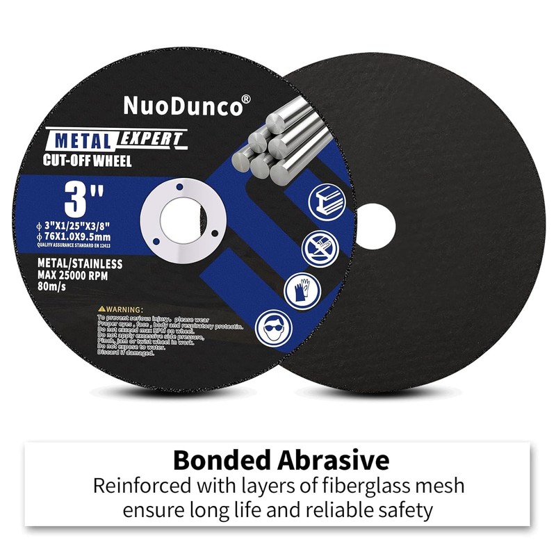 NuoDunco 10Pack 3 Inch Cut Off Wheels with 1/4 Stem