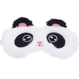 White Cute Panda Sleeping Mask, Soft Fluffy Plush Blindfold Funny Novelty Animal Sleep Mask Eye Cover Eyeshade for Girls Boys Women Men Night Nap Travel Meditation