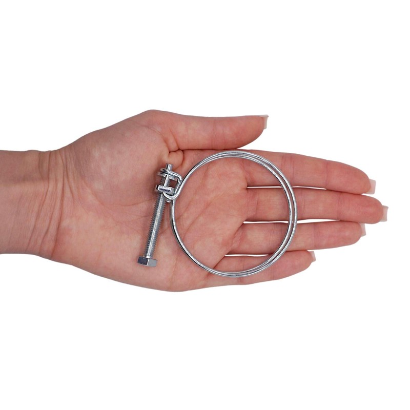 SKIR'CO (2 pcs) Adjustable Double Wire Hose Clamps 55-60 mm,
