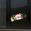 Dreothy Christmas Decor Santa Claus Waving Peep Cracked Window Stickers