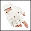 White Fang NT152 Gloves, Rock, Punk, Leather, Fingerless, Street, Velcro,