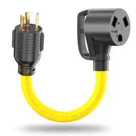 LAVANDINO 3 Prong Twist Lock Male to 3 Prong Female 30 Amp RV Generator Adapter Cord, NEMA L5-30P to TT-30R for Trailer Camper