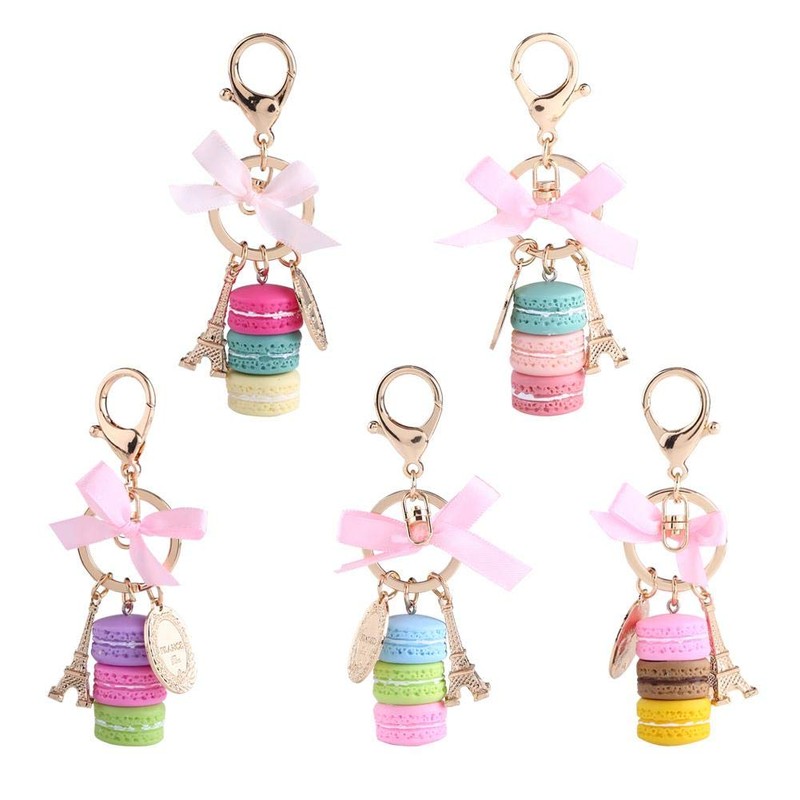 Macaroon Eiffel Tower Key Ring Key Ring Bag Pendant Colourful