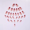 30 PCS Red French Tip Press on Nails Almond Red