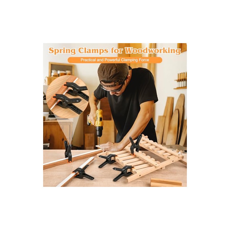 10 PCS Spring Clamps, LongYeah 4.5 Inch Plastic Spring Clips