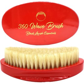 NOVIIML h, Build Deeper Waves, Soft & Hard Boar Bristle Curved Brushes (Soft Brush, Red)