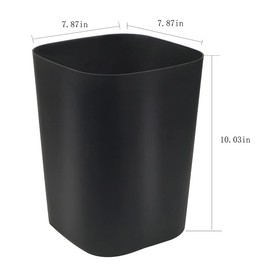 Besli 2 Gallon Small Trash Can Garbage Can Wastebasket for Bathroom Bedroom Kitchen Office (Black, 2 Pack)