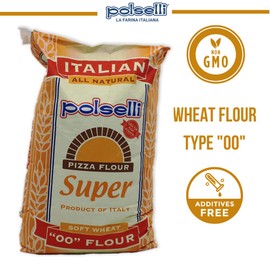 SUPER, Tipo 00 double Zero Flour, for Pizza, Bread, Pastas, and more, Specifically formulated for Roman Pizza, All Natural, Unbleached, Unbromated, No Additives, Formulated for a 72+ hour rise, (25 kg) 55 lbs by Polselli
