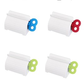 GYWHOOFT 4 Pieces Plastic Tube Squeezer, Rolling Tube Squeezer, Plastic Squeezer, Manual Toothpaste Squeezer for Toothpaste Tubes, Painting, Cream (Red, Green, Blue)