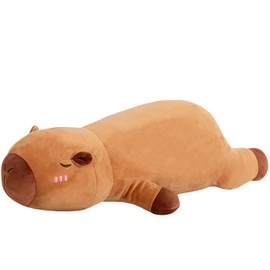 FFxiong 24 Inch Capybara Stuffed Animal Large Soft Plush Toy Pillow Cute Plushies Kapibala Big Doll Gift for Kids Boys Girls Birthday Valentines