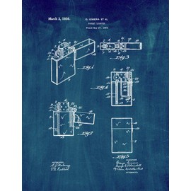 Pocket Lighter Patent Print Midnight Blue (8.5" x 11") M11768