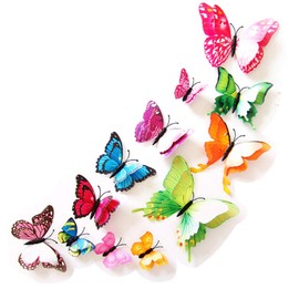 VKI® Butterflies Wall Stickers, 3D Butterflies DIY Wall Home Decoration Baby Room, 12 Pieces