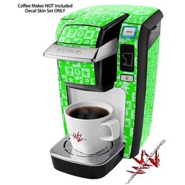 WraptorSkinz Decal Style Vinyl Skin compatible with Keurig K10 / K15 Mini Plus Coffee Makers Gothic Punk Pattern Green (COFFEE MAKER NOT INCLUDED)